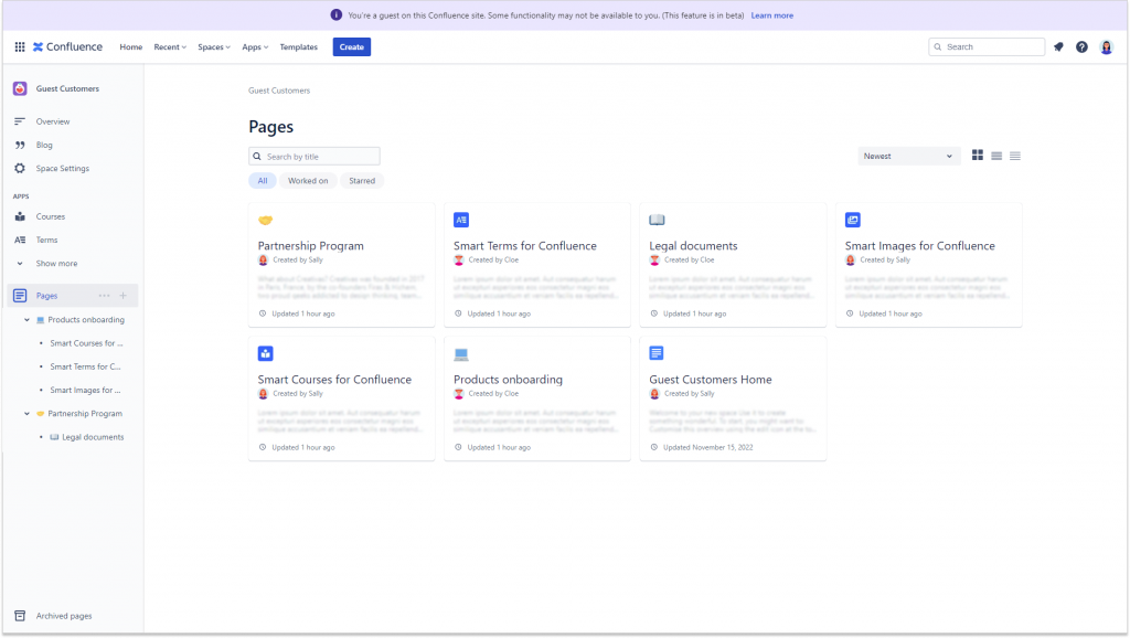 How to onboard guest users within Confluence Creativas