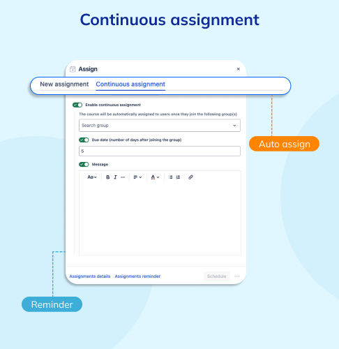 Continuous assignment