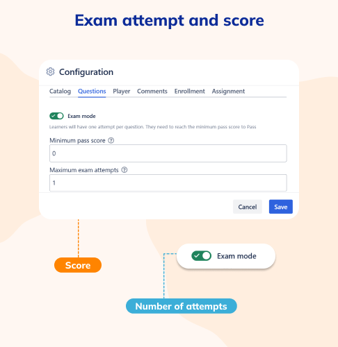 Exam attempt and score
