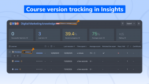 Course version tracking in Insights