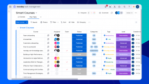 Smart Courses LMS for monday.com board view