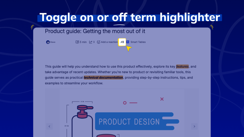 Toggle on or off term highlighter